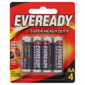 EVEREADY SUPER HEAVY DUTY BATTERIES 1215BP4 4AA