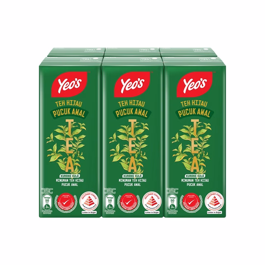 YEOS FIRST HARVEST GREEN TEA 250MLX6